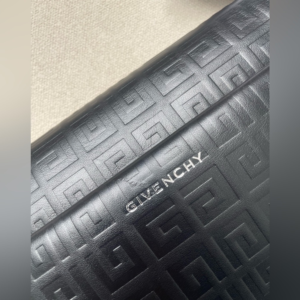 Authentic Givenchy Black Embossed Shoulder Bag wi… - image 9